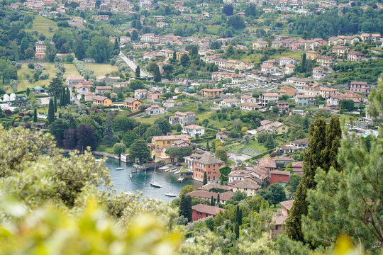 The view of Bellagio and Pescallo from the gardens of Villa Serbelloni 
