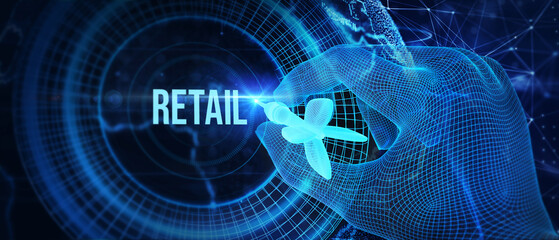 Retail Shopping Purchasing Capitalism Customer Concept. 3d illustration