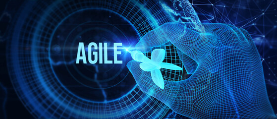 Business, Technology, Internet and network concept. Agile Software Development. 3d illustration