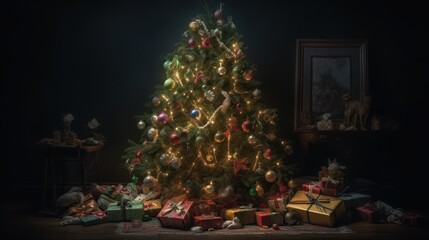 Christmas Tree. Christmas. Christmas Pattern. Xmas. Santa Claus. Made With Generative AI.