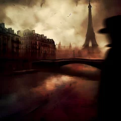 Fototapeten Paris in style of Franz Kafka, brown tones AI generated.  © Paul Klein