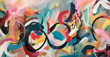 Obraz premium abstract pattern with an emphasis on bold, expressive brushstrokes and energetic movements. Experiment with colors and textures to create a visually energetic and visually stimulating background that 