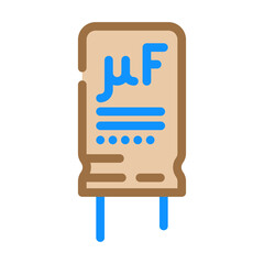 electrolytic capacitor electronic component color icon vector. electrolytic capacitor electronic component sign. isolated symbol illustration