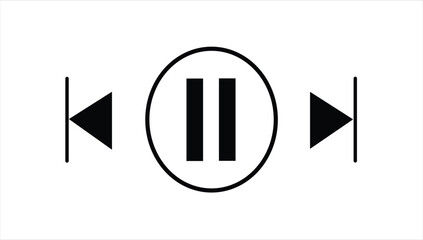Black media player buttons Play circle icon set. Website set icon vector. for computer and mobile
