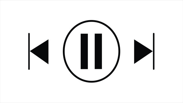 Black media player buttons Play circle icon set. Website set icon vector. for computer and mobile
