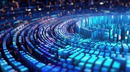 Big data technology futuristic background generative AI