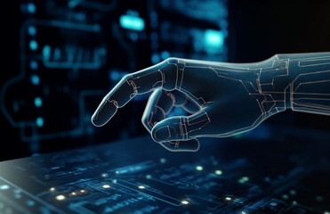 robotic hand tocuing computer