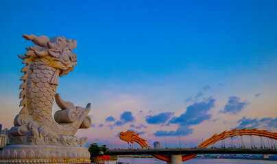 Carp Dragon Statue at Da Nang, Vietnam