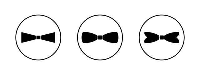 Bowtie of black vector icon. Vintage necktie, design for any purposes.