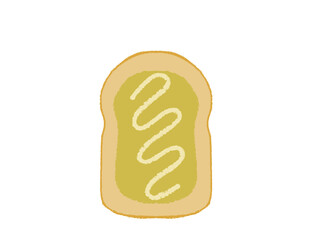 Drawing of bread with sausage isolated
