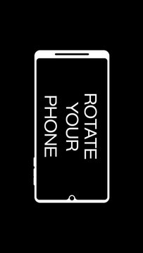 Vertical video animation with the message rotate your phone. Seamless loop