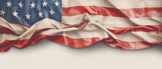 4th of July American flag banner and background