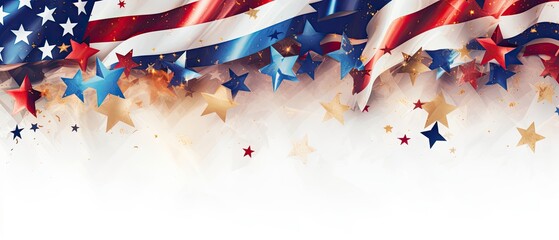 4th of July American flag banner and background