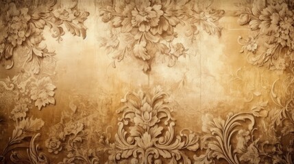 Vintage Grunge Paper Texture: A Timeless Blend of Old World Charm and Floral Elegance, Enriched by Generative AI