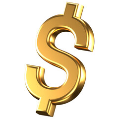 3d icon of a golden dollar sign