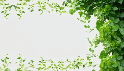 Obraz na płótnie Canvas Heart shaped green leaves leaf pattern nature frame design tropical foliage