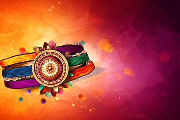 Illustration of happy raksha bandhan background design template, generative ai