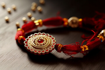 Illustration of a decorated rakhi with exquisite details, generative ai