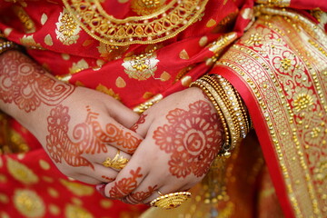 The bride's hands with henna on her wedding day