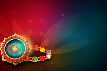 Happy raksha bandhan festival beautiful ethnic banner design or background, generative ai