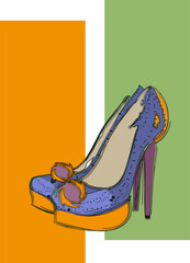 Light purple high heels shoes, elegant, fashion