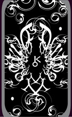 Tarot card back design. Chiron, astrological symbol. Reverse side