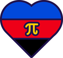 Outline Flag Heart Polyamory Pride Icon
