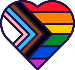 Outline Flag Heart Progress Pride Icon