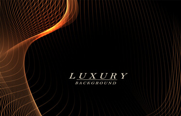 A subtle wavy pattern in a golden hue on a black background