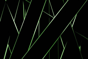 Black luxury background with green diagonal stripes. Dark elegant dynamic abstract