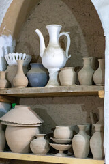 Fototapeta na wymiar process of making ceramic pots