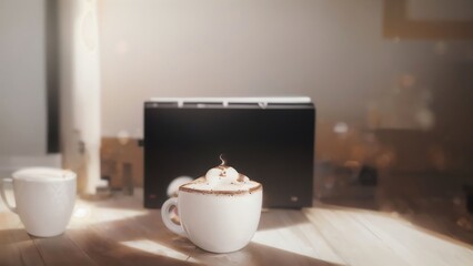 Fototapeta na wymiar Isolated Cappuccino Cup. Generative AI