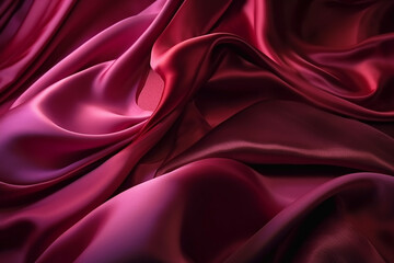 Obraz premium Purple red silk fabric background, full frame,generative ai