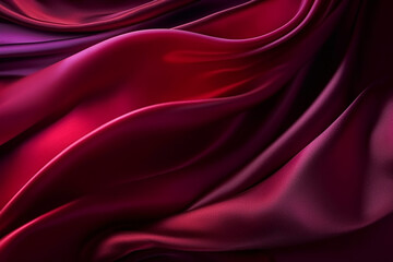Fototapeta na wymiar Purple red silk fabric background, full frame,generative ai