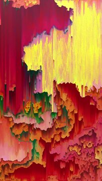 Pixel sorting loop, glitch art, data error. Abstract lines background. Vertical video.