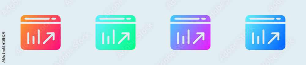 Poster chart solid icon in gradient colors. statistic signs vector illustration.