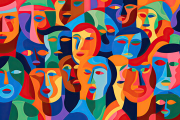 Obraz premium Abstract concept of different personalities. Generative AI.