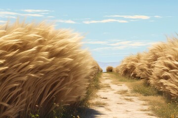 Perspective scene of closeup hairs growing into the distance Generative AI