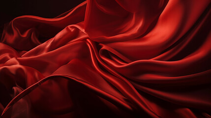 Red silk fabric background, full frame,generative ai