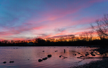 Sunrise over the lake