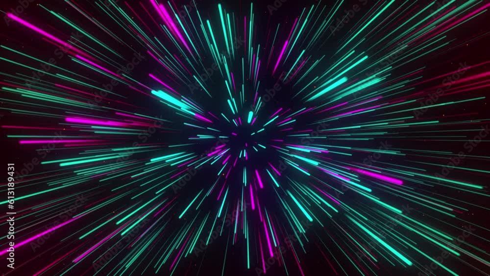 Poster abstract geometric background of radial lines. dataflow tunnel. explosive star. movement effect. glo
