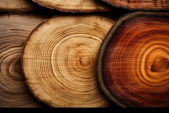 Oak, Maple, Cherry wood grain. Rustic tree rings. Hardwood background Texture wallpaper.