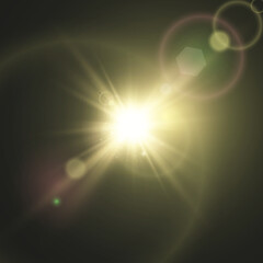 	
Vector transparent sunlight special lens flare light effect. Bright beautiful star. Light from the rays.
