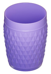 3d illustration of a crystal pattern cylindrical ceramic glass isolated.