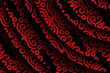 Beautiful colourful gradient red aztec batik ethnic dayak ornament pattern design 