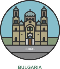 Obraz premium Burgas. Cities and towns in Bulgaria