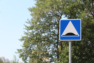 road sign indicating road retarder wedge