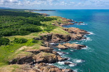 Picturesque rocky coast on the Listi Peninsula south of Sinemorets