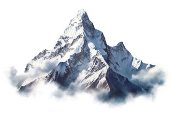 snow mountain isolated on white background. Generated by AI. - obrazy, fototapety, plakaty