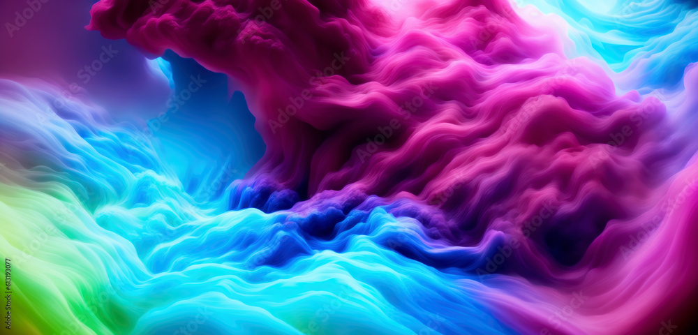 Aufkleber abstract background featuring vibrant, colorful smoke. fluid motion and texture of smoke. dynamic vi